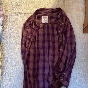 Mossimo Supply Co. Purple Checkered Shirt